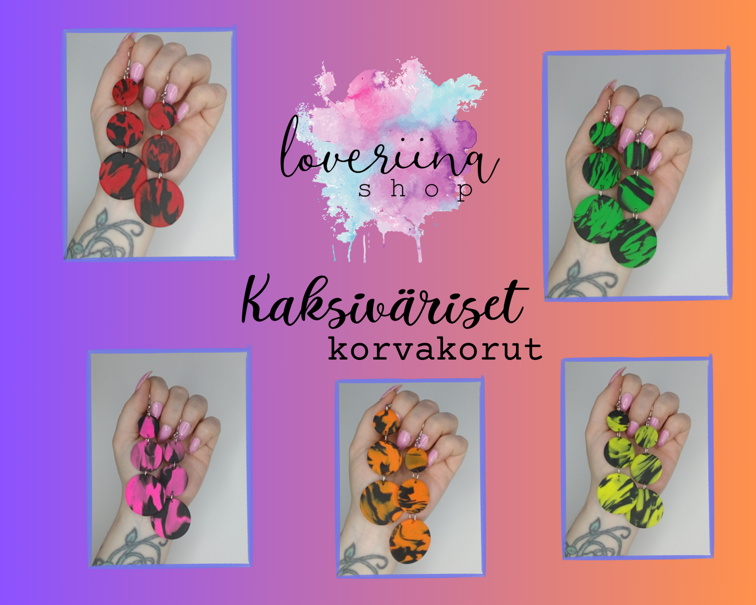 Kaksiväriset korvakorut