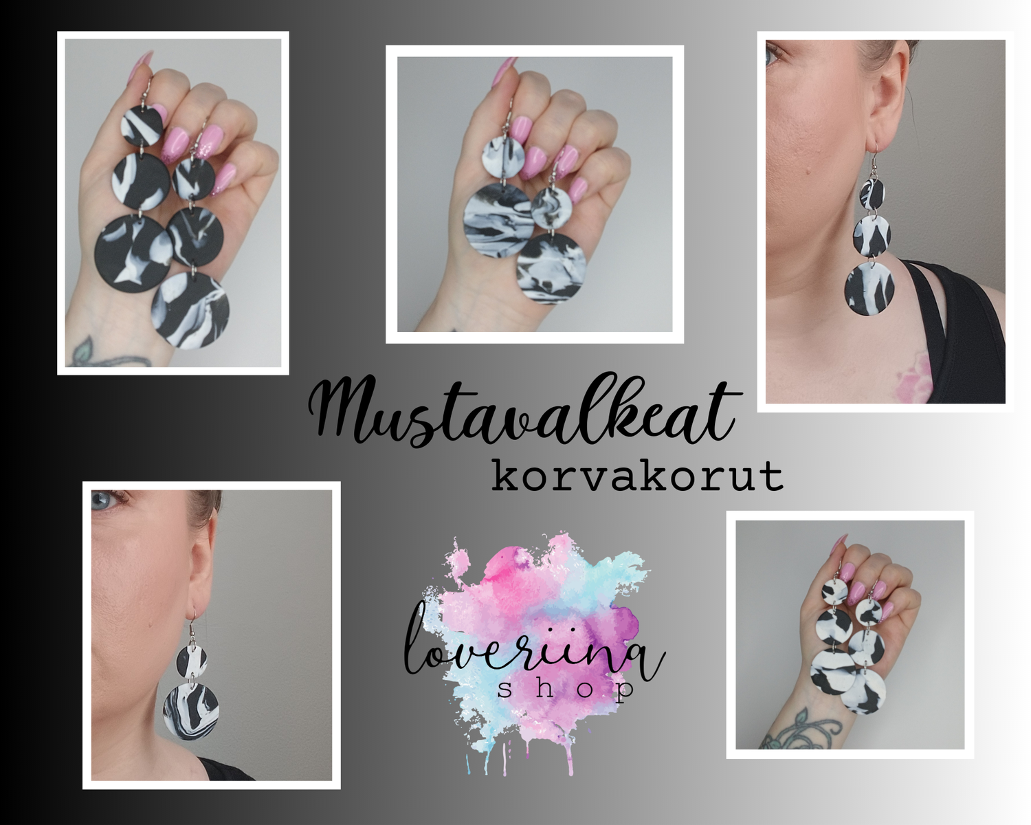 Mustavalkeat korvakorut